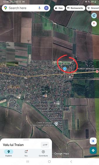 Proprietar Vand teren 378 mp in Valu Traian, str. Atena, deschidere 14m 55.000 - 3