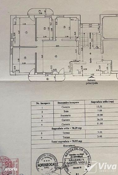 Apartament cu 3 camere semidecomandat, mobilat în Podu Roș