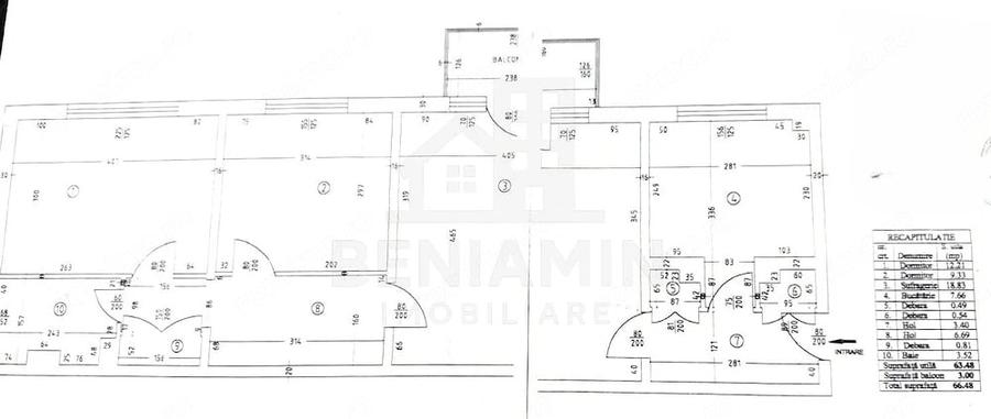 Apartament cu 3 camere semidecomandat în Rovine