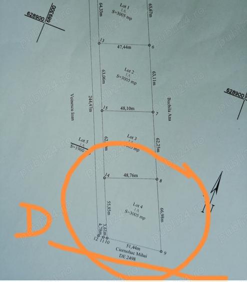 Teren de 3000 mp, în Valea Ursului