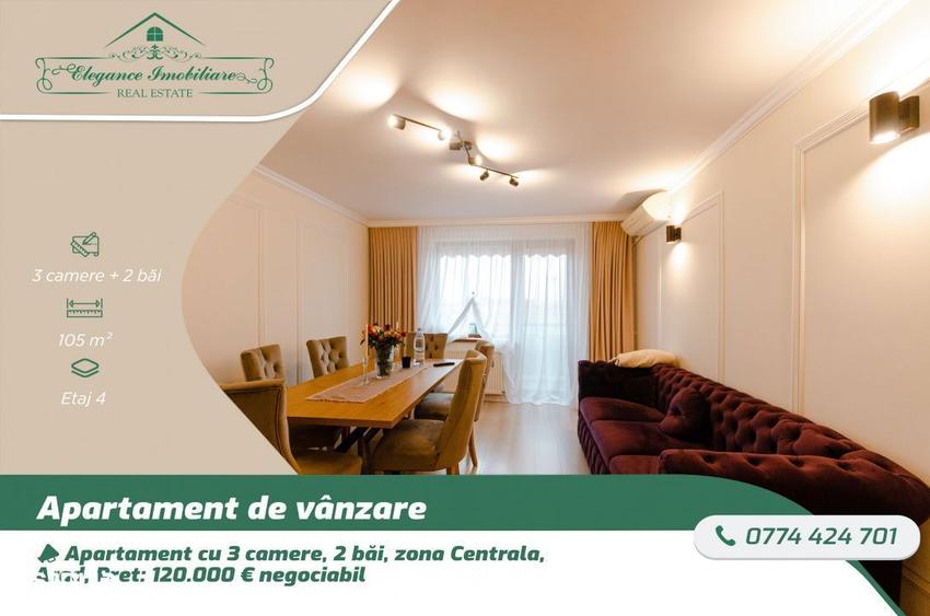 Apartament cu 3 camere, 2 bai, zona Centrala, Arad - 7