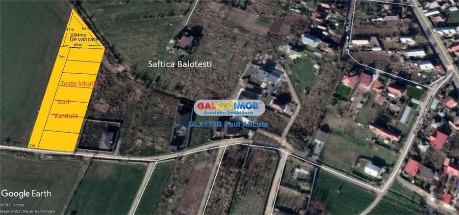 Teren Balotesti Saftica 1250 mp str Lacului cu utilitati apropiere - 1