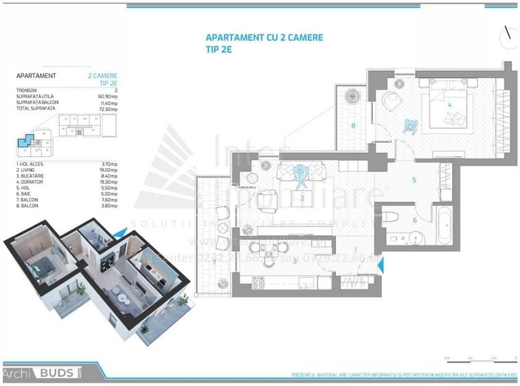 Apartament cu 2 camere bloc nou Nicolina finalizat Cod oferta 160776