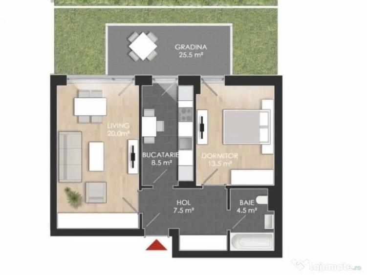 2 Camere + Gradina proprie-54 mp util-Straule?ti-Mall Colosseum/Sect 1 - 7
