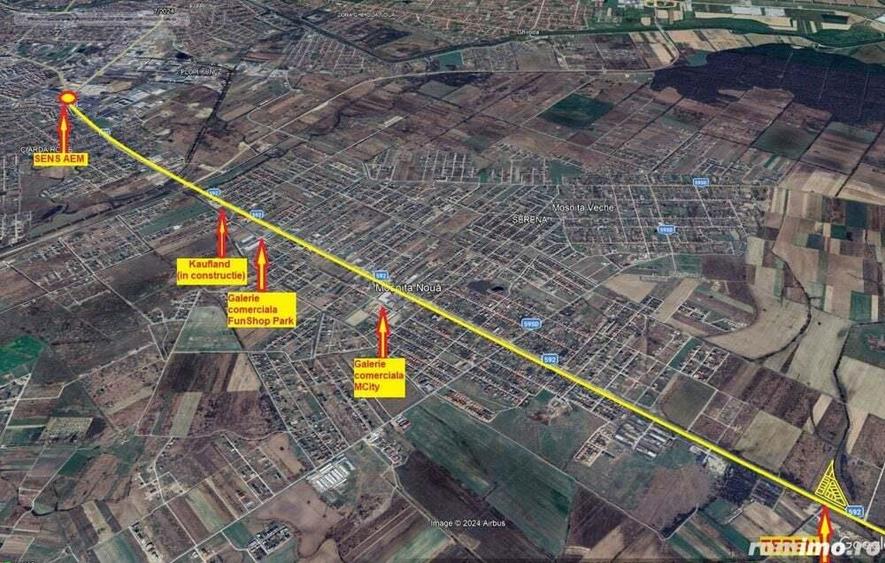 1839mp - Teren de vanzare Mosnita, cu utilitati - 55euro/mp+TVA - 3