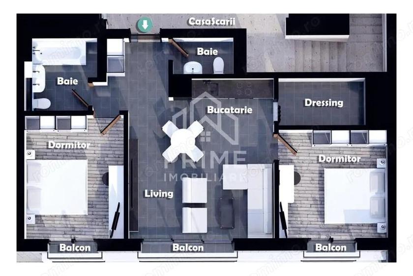 Apartament de vanzare cu 3 camere 65 MP | BLOC NOU | ET 2 | Zona CENTRU - 2