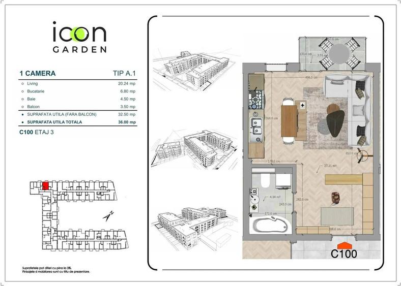 Garsonieră de vânzare, zona Moșilor, ansamblu nou- 6 % reducere - 6