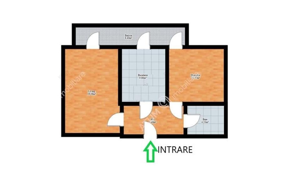 Apartament cu 2 camere decomandate zona Vasile Aaron din Sibiu - 9