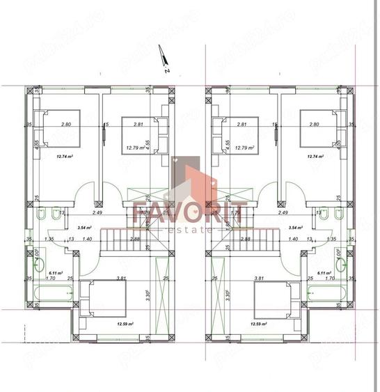 Duplex cu 4 camere cu Canalizare în Săcălaz