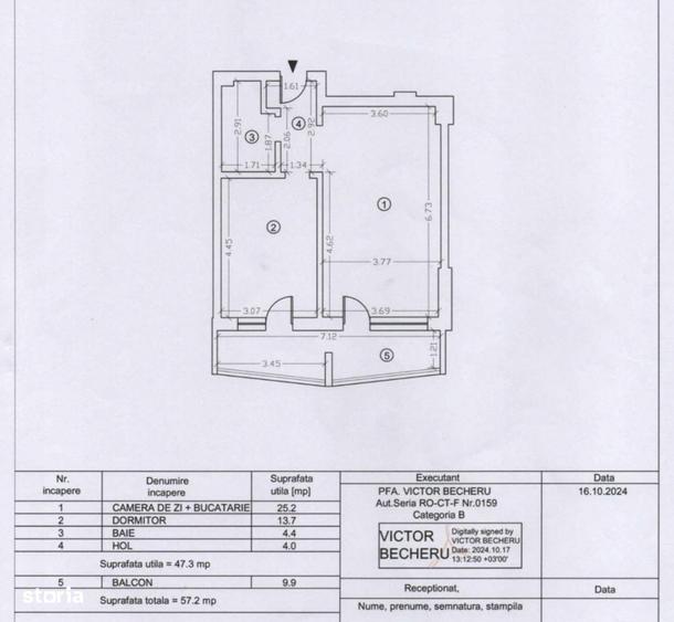 Apartament cu 2 camere în Central