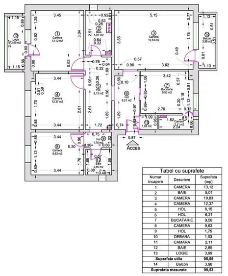 Apartament 4 camere,  decomandat, 96 mp, comison 0%. - 8