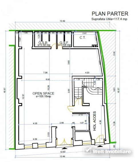 Spatiu comercial parter + demisol 167mp, cinema Victoria