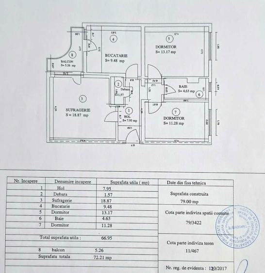 Apartament cu 3 camere de vanzare in Targoviste micro 5 - 8