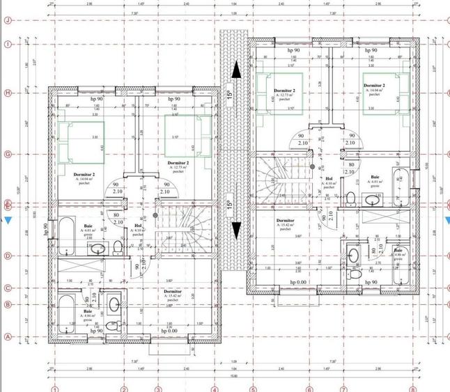 Duplex Sacalaz P+E,4Camere,3 Bai,Proiect Modern - 6