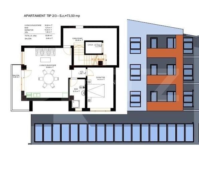 Apartament 2 camere, 63 mp, zona FORD