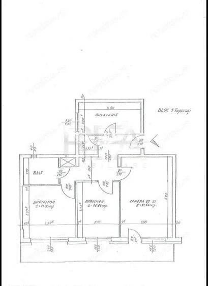 Apartament 3 Camere , Decomandat CF1 , Centrala Termica , Toporasi