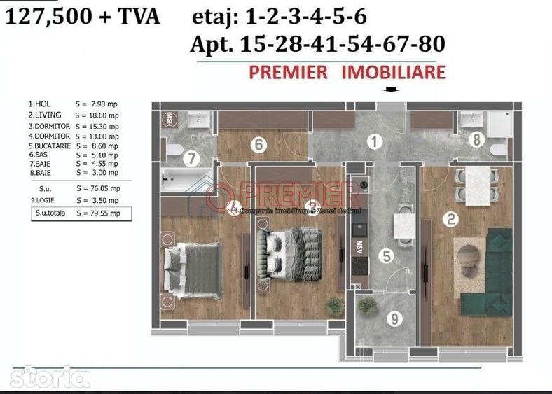 3 Camere - Parcul Tudor Arghezi - 1