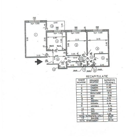 Vând apartament 3 cam, dec, 69 mp, bloc 1981, reabilitat, Gorjului-Veteranilor - 10
