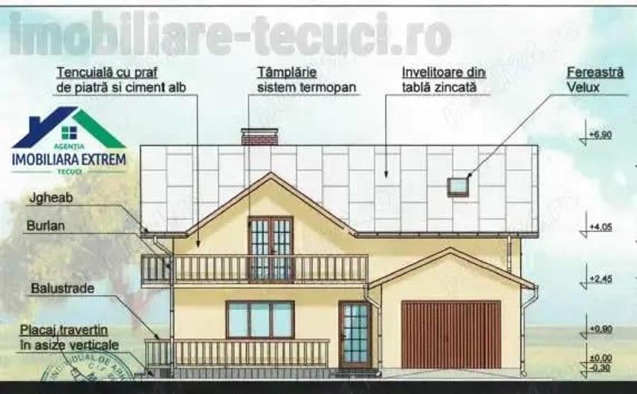 Casa la rosu cu 1000 mp teren in com Munteni, parter ?i mansarda - 4