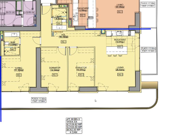 Ap 4 cam 106mp utili +42mp terasa +2 loc.P - One High District - fara TVA inclus