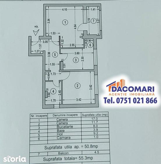 Apartament, 51 m2, - 1