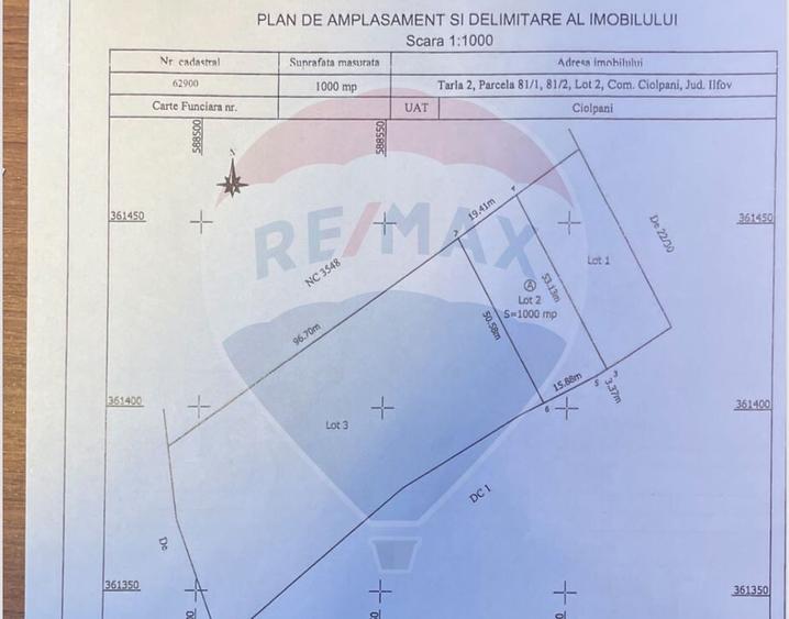 Teren 1,000mp Ciolpani / Strada Catunului - 1