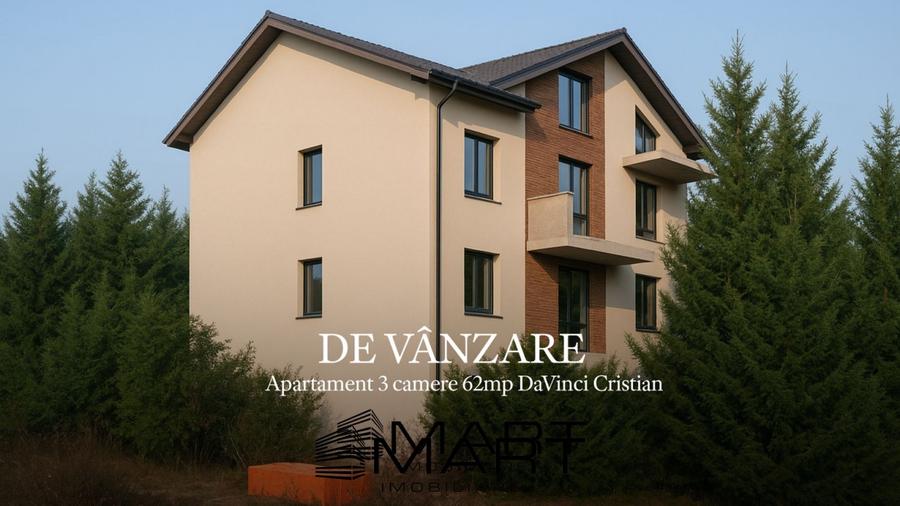 Apartament 3 camere 62mp etaj 1 cartier Davinci Cristian - 1