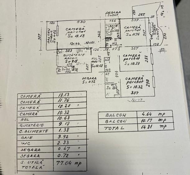 Apartament cu 4 camere decomandat, mobilat în Plopilor