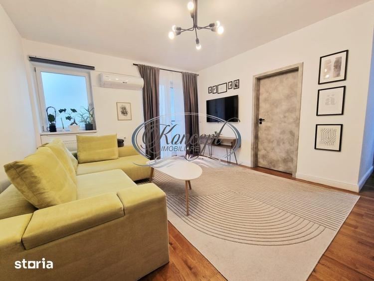Apartament cu 2 camere semidecomandat, mobilat în Borhanci