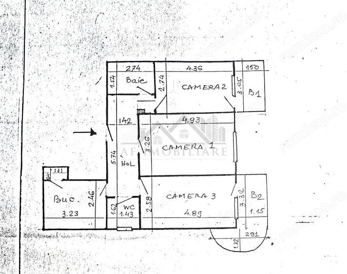 Apartament 3 camere Gara - 1