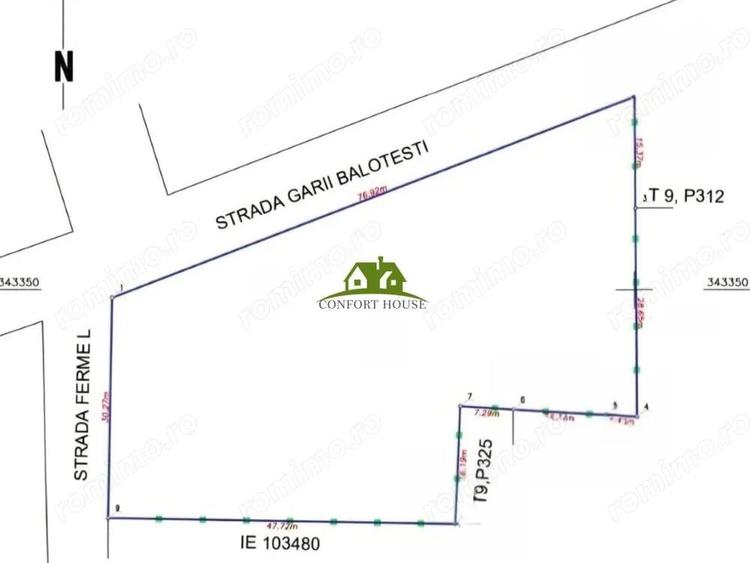 Otopeni intravilan 2.844 mp, col? stradal, deschidere dubla - C.U. - 9