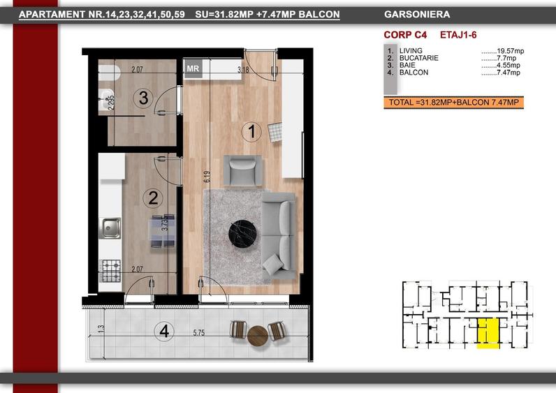 Garsoniera spatioasa,Metrou-Berceni - 4