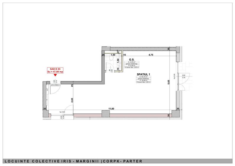 Spatii de vanzare. Suprafete de la 48 mp la 103 mp . Parter de bloc - 8