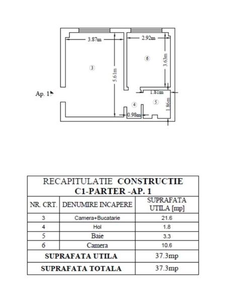 Apartament cu 2 camere în Păcurari