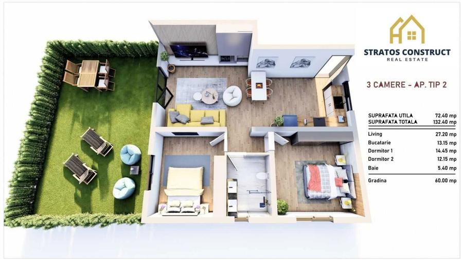 Apartamente noi de vanzare in Blaj, Cartier Chereteu Stratos Construct SRL - 1