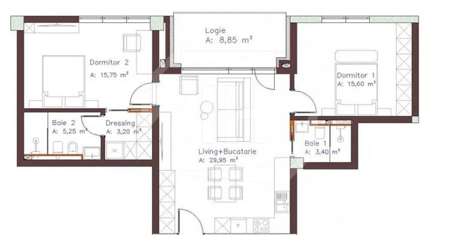 Apartament 3 camere, intermediar,parcare, terasa, zona Piata Abator - 6