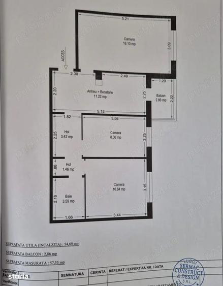 Apartament cu 3 camere decomandat în Aradului