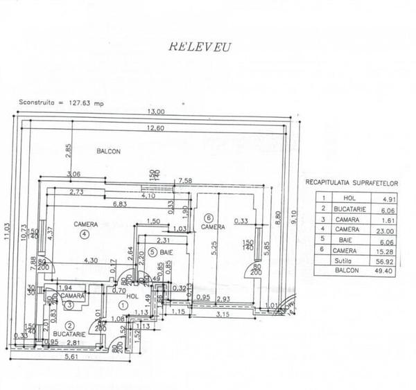 Bld Republicii etaj 9 din 9 suprafata totala 127 mp
