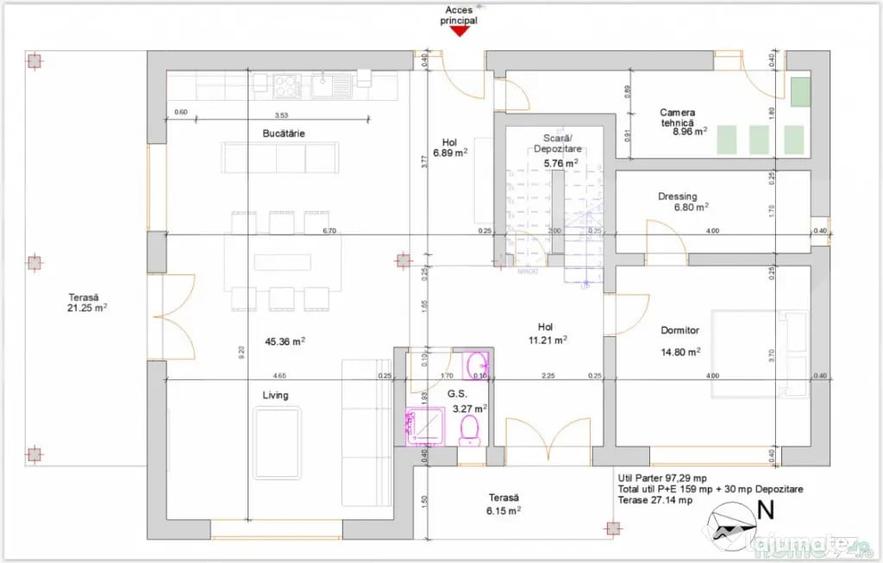 Casă cu 7 camere cu Teren 800 Mp în Central