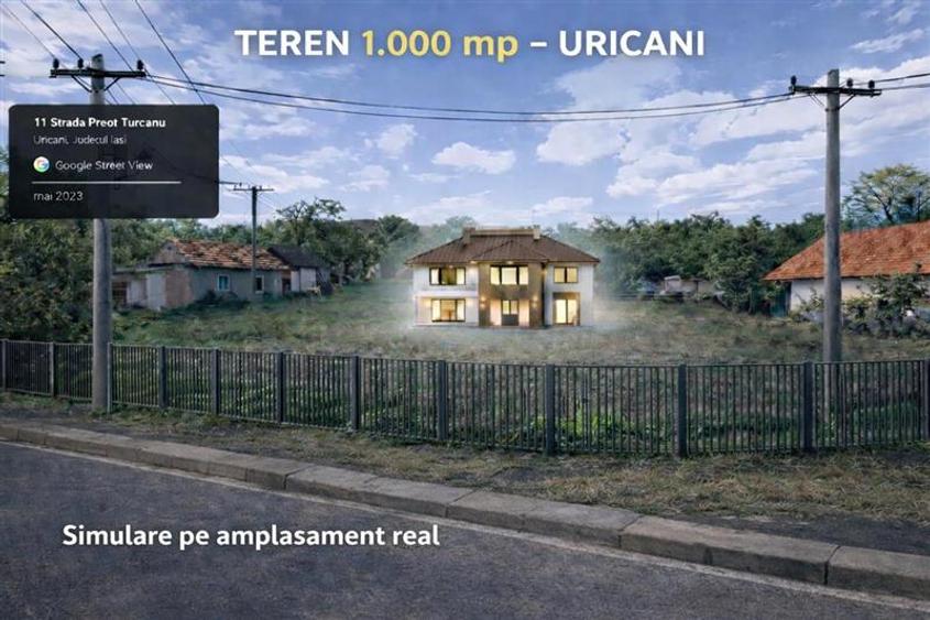 Teren intravilan de 1000 mp, în Miroslava