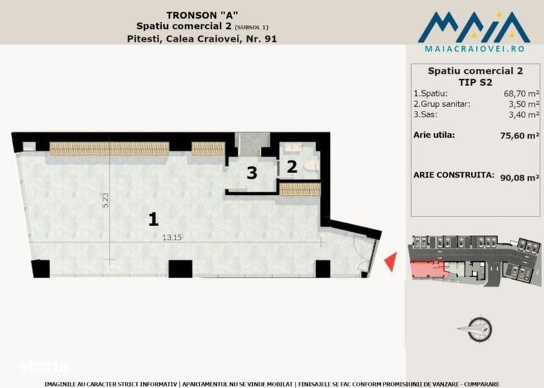 Spatiu Comercial de vanzare | Pitesti, Central | Birouri | Cabinet Med - 2