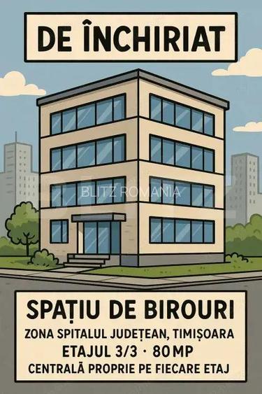 Spatiu de birouri de inchiriat, aproape de Rebreanu, 80 MP, centrala pe etaj Spatiu de birouri de inchiriat, aproape de Rebreanu, 80 MP, centrala pe etaj