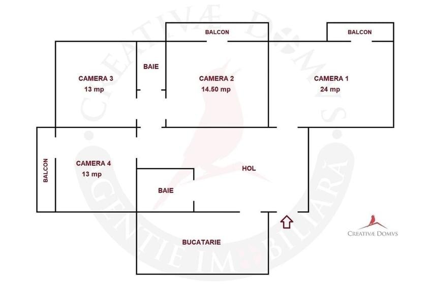 Stirbei Voda /  Spatiu de birouri cu 4 camere, 100 mp - 10