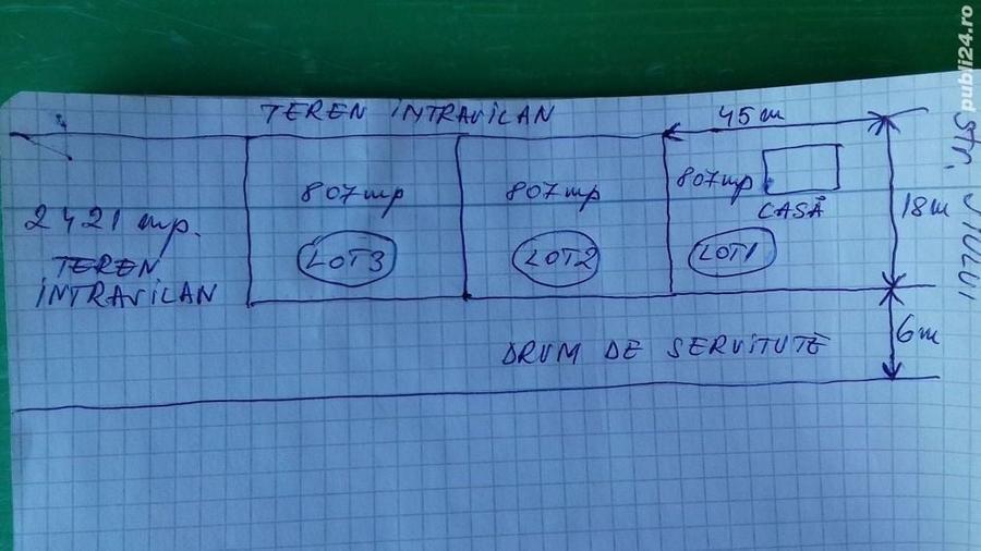 Teren de 1400 mp, în Surlari