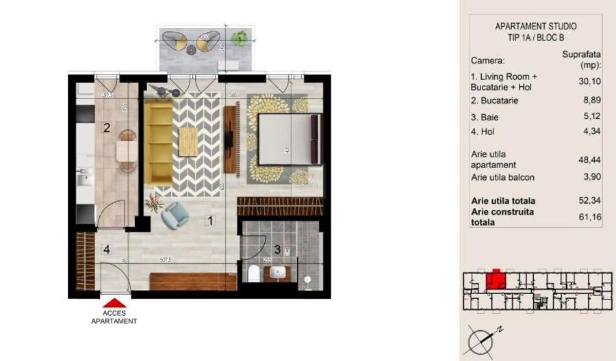 Apartament studio 2/ 3/ 4 camere cu parcare zona Baneasa - 3