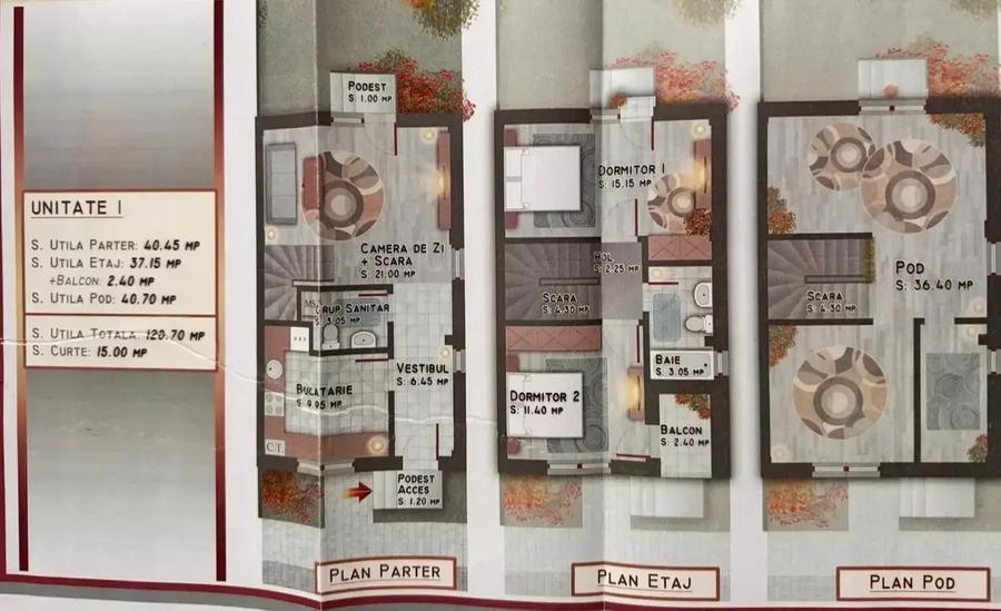 Casa tip vila /118 mp util / premium / curte 15 mp / mobilat / utilat - 4