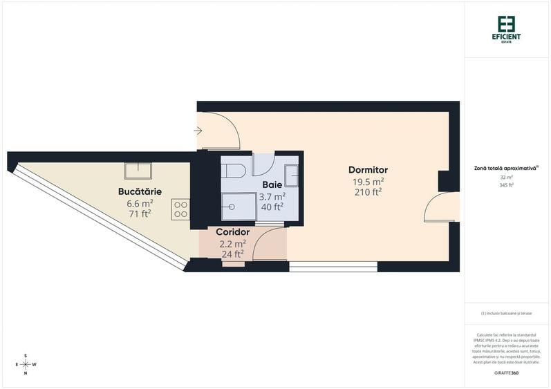 Apartament cu o cameră etaj 2 - Complex Studențesc - Timișoara - 11