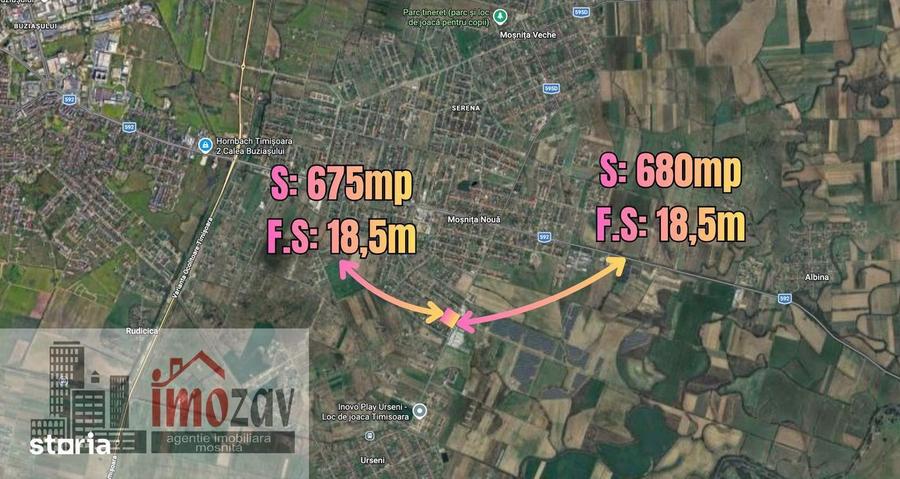 Doua parcele de vanzare pe Str. Molidului Mosnita Noua - 2