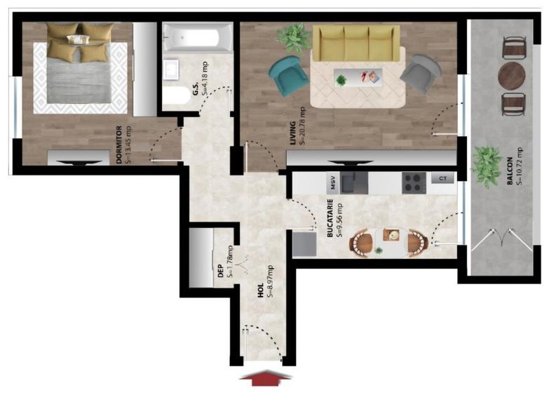 Apartament 2 camere nou ,mobila bucătărie/electrocasnice noi,str safirului - 10