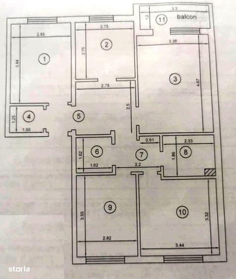 Apartament 4 camere dec., 2 bai, CT, etaj intermediar, Mircea - Galata - 1